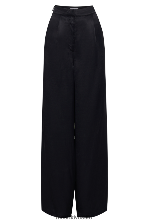 Meshki pantaloni nour in raso a gamba larga vestiario nero 6L048P1364