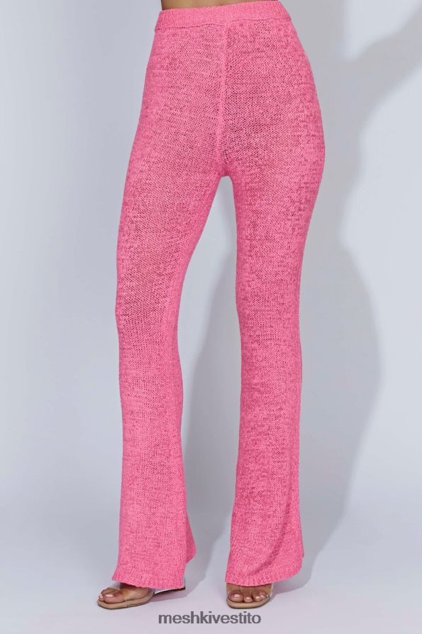 Meshki pantaloni svasati in maglia Mary vestiario rosa gomma da masticare 6L048P1581