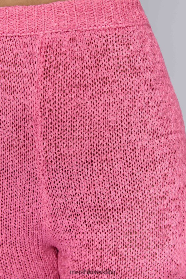 Meshki pantaloni svasati in maglia Mary vestiario rosa gomma da masticare 6L048P1581