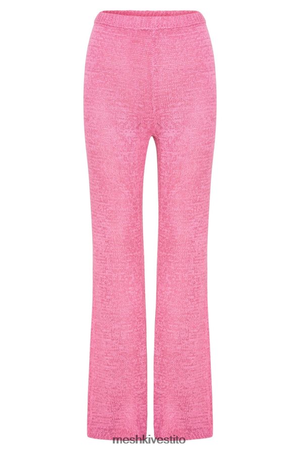 Meshki pantaloni svasati in maglia Mary vestiario rosa gomma da masticare 6L048P1581
