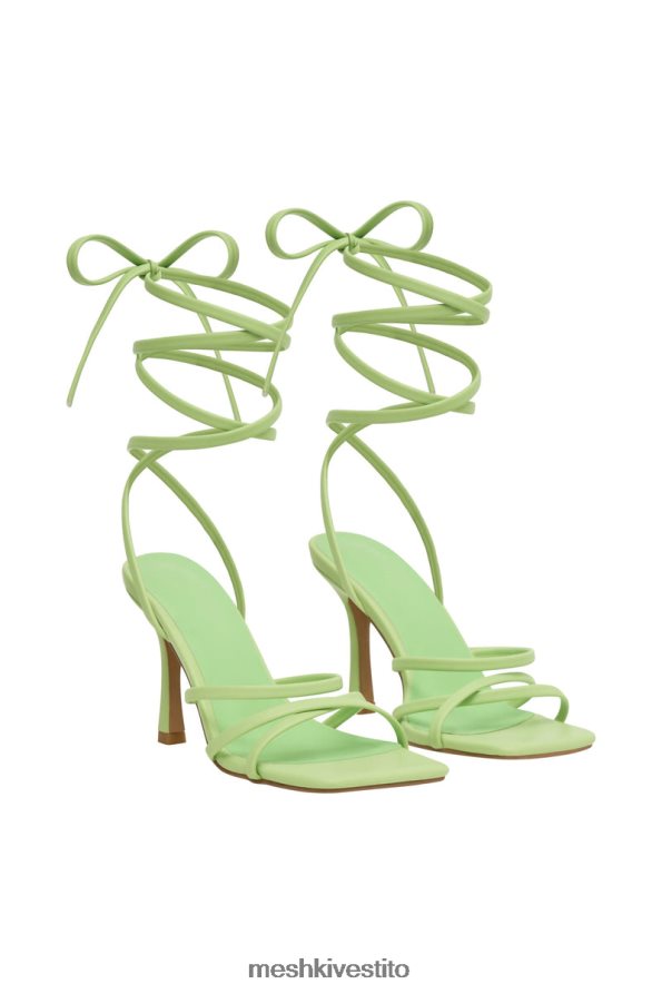 Meshki Milly in ecopelle avvolgente attorno ai tacchi calzature verde lime 6L048P1689